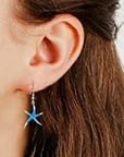 Starfish Jewellery gift set for women. Starfish design pendant necklace with enamel inlay & matching earrings. With Gift Box-