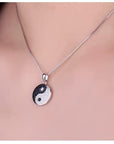 Womens Designer 925 Sterling Silver Yin Yang Jewellery - With Cubic Zirconia Crystals - Spiritual Boho Style - With Jewellery Gift Box.