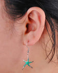 Starfish Jewellery gift set for women. Starfish design pendant necklace with enamel inlay & matching earrings. With Gift Box-