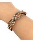 Helena Rose Copper Bangle - Magnetic Bracelet for Women - Handmade Design - Bend to Fit - Plus Jewellery Gift Box