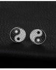 Womens Designer 925 Sterling Silver Yin Yang Jewellery - With Cubic Zirconia Crystals - Spiritual Boho Style - With Jewellery Gift Box.
