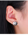 Womens Designer 925 Sterling Silver Yin Yang Jewellery - With Cubic Zirconia Crystals - Spiritual Boho Style - With Jewellery Gift Box.