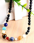 Natural Quartz Gemstone Necklace for Women & Matching Reiki Chakra Stone Beaded Bracelet - Two Piece Set with Jewellery Gift Box