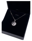 Womens Designer 925 Sterling Silver Yin Yang Jewellery - With Cubic Zirconia Crystals - Spiritual Boho Style - With Jewellery Gift Box.