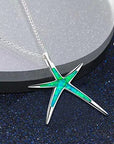 Starfish Jewellery gift set for women. Starfish design pendant necklace with enamel inlay & matching earrings. With Gift Box-