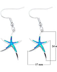 Starfish Jewellery gift set for women. Starfish design pendant necklace with enamel inlay & matching earrings. With Gift Box-
