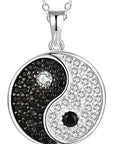 Womens Designer 925 Sterling Silver Yin Yang Jewellery - With Cubic Zirconia Crystals - Spiritual Boho Style - With Jewellery Gift Box.