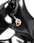 Helena Rose Earring & Necklace Jewellery Set for Women - Silver Totem Gothic Style Dragon Wrap Design - Natural Tigers Eye Stone Pendant Ball Charm - Plus Gift Box
