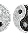 Womens Designer 925 Sterling Silver Yin Yang Jewellery - With Cubic Zirconia Crystals - Spiritual Boho Style - With Jewellery Gift Box.