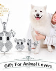 Helena Rose Jewellery Cute Schnauzer Dog Stud Earrings for Women, 925 Sterling Silver, Natural Black Spinel & Cubic Zirconia Gemstones.