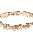 Natural Agate Crystals - Green Elephant Bracelet