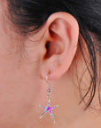 Starfish Jewellery gift set for women. Starfish design pendant necklace with enamel inlay & matching earrings. With Gift Box-