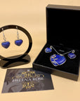 Valentine Heart Jewellery Gift Set For Women - Silver Hearts & Roses Necklace & Drop Earrings - Natural Crystal Gemstone Pendant For Ladies - With a Quality Gift Box