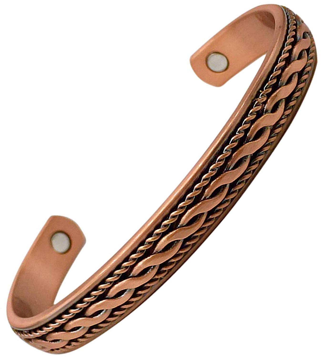 Pure Copper Magnetic Health Bangle - Traditional Twisted Rope
