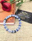 Ladies Spiritual Vitality Bracelet - Natural Blue Sodalite Stone with Rhinestone Crystals - Balancing Bangle for Women - with Jewellery Gift Box- Gemstones