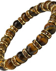 Ladies Bracelet for Women- Natural Tigers Eye & Sparkling Rhinestone Crystals - Woman's Spiritual Balance Bracelet with Jewellery Gift Box - Gemstones