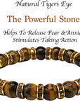 Ladies Bracelet for Women- Natural Tigers Eye & Sparkling Rhinestone Crystals - Woman's Spiritual Balance Bracelet with Jewellery Gift Box - Gemstones