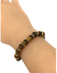 Ladies Bracelet for Women- Natural Tigers Eye & Sparkling Rhinestone Crystals - Woman's Spiritual Balance Bracelet with Jewellery Gift Box - Gemstones