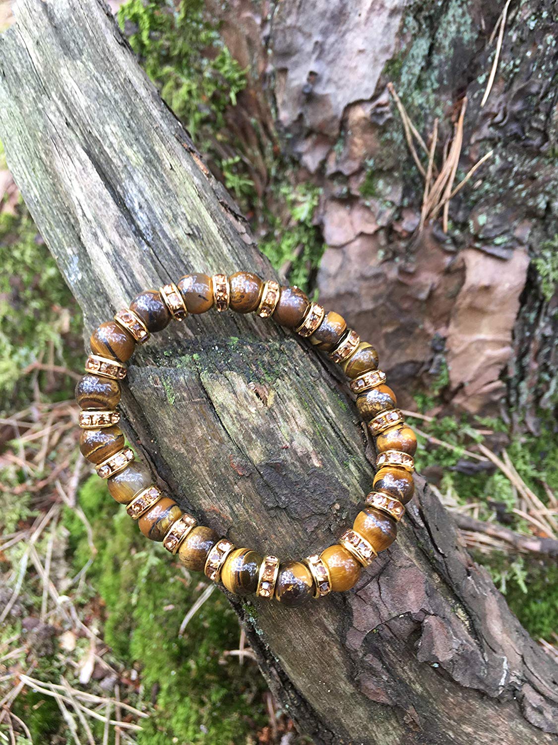Ladies Bracelet for Women- Natural Tigers Eye Sparkling