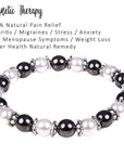 hematite magnetic therapy bracelet for women natural pain relief for arthritis joint pain carpal tunnel relief menopause symptoms hot flushes best gift for women and ladies plus gift box