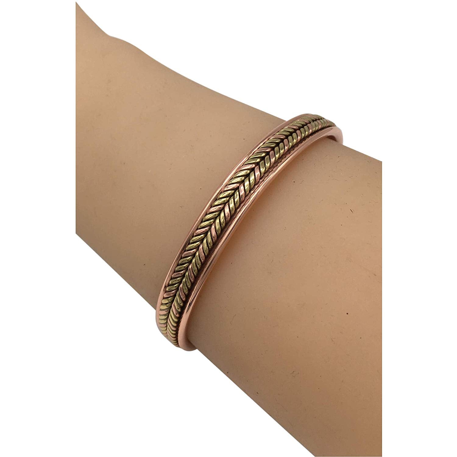 Copper Bracelets for Arthritis Gorgeous Two Tone Plait Design Magn Helena Rose Jewellery