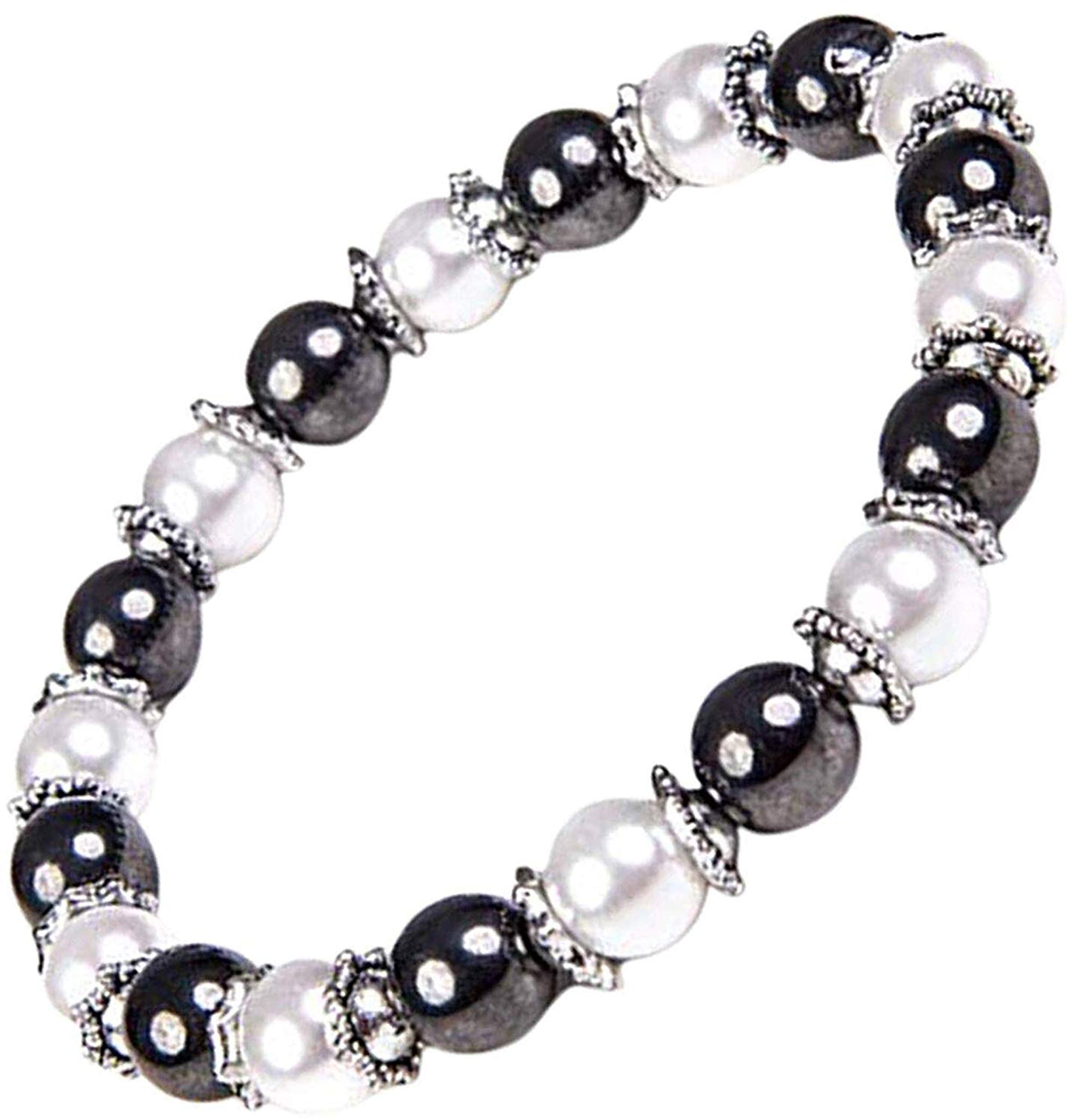 Helena Rose Hematite Magnetic Therapy Bracelet for Women Best Natural Pain Relief Anti Anxiety Bracelet Aids Menopause Symptoms Relieve