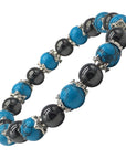 turquoise and hematite magnetic therapy bracelet for women natural pain relief for arthritis joint pain carpal tunnel relief menopause symptoms hot flushes best gift for women and ladies plus gift box