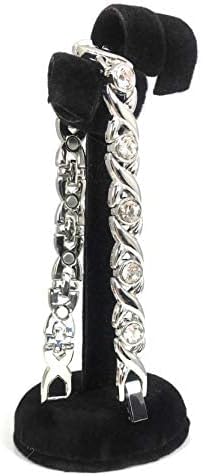 Helena Rose Magnetic Bracelet for Women - Sparkling Clear Rhinestone Crystals - Fits Wrists up to 7.5&quot; Fully Adjustable - with Jewellery Gift Box