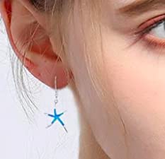 Starfish Jewellery gift set for women. Starfish design pendant necklace with enamel inlay &amp; matching earrings. With Gift Box-