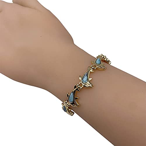 Helena Rose Womens Magnetic Bracelet - Blue Turquoise Gemstone Dolphin Jewellery