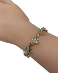Helena Rose Womens Magnetic Bracelet - Blue Turquoise Gemstone Dolphin Jewellery