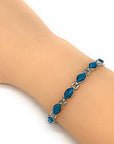 Ladies Magnetic Bracelet for Women Turquoise Blue Gem Stones & Jewellery Gift Box