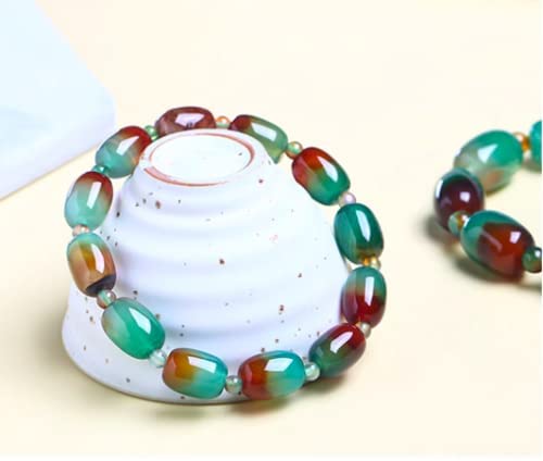 Womens Agate Stretch Bracelet - Natural Stone Jewellery for Ladies - Beaded Crystal Boho Style Handmade Bangle - with Gift Box