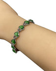 Helena Rose Ladies Green Cats Eye Heart Shaped Magnetic Bracelet for Women - Fits Wrists Up to 17.5cm Adjustable - with Jewellery Gift Box