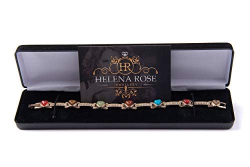 Womens Magnetic Therapy Bracelet, Heart Gemstones &amp; Jewellery Gift Box