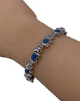 Helena Rose Magnetic Bracelet for Women - Blue Turquoise Elephant Bangle - Fits Wrist up to 7.5" Fully Adjustable - with Jewellery Gift Box