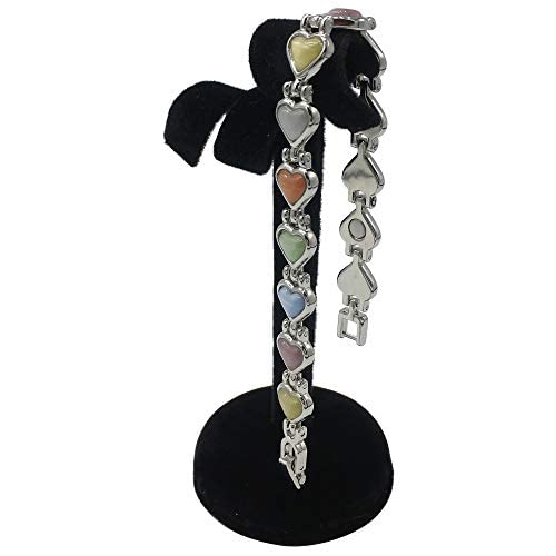 Helena Rose Ladies Heart Shaped Magnetic Bracelet for Women - Fits Wrists Up to 18cm Size Adjustable - Valentine Jewellery for Females - with Gift Box