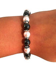 Pink Pearl & Hematite Magnetic Therapy Bracelet for Women & Jewellery Gift Box