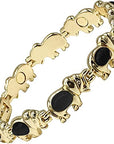 Helena Rose Ladies Magnetic Bracelet for Women - Semi Precious Black Onyx Stones - Fits Wrists Up to 7.5" Fully Adjustable - with a Jewellery Gift Box