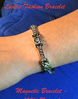 Ladies Magnetic Bracelet for Women. Clear Rhinestone Crystal & Jewellery Gift Box