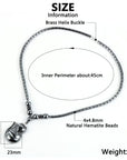 Natural Hematite Beaded Pendant Necklace for Men Women with Jewellery Gift Box
