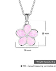 Ladies Flower Design Opal Jewellery Set For Women, Necklace Pendant & Drop Earrings, Enamel & Silver Plated Matching Flower Design with Gift Box