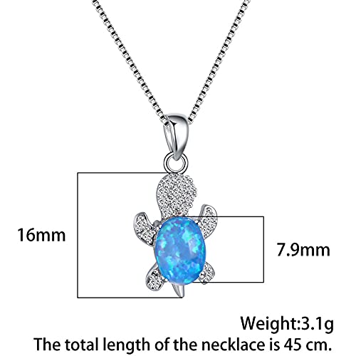 Cute Turtle Jewellery Set - Matching Necklace Pendant &amp; Earrings For Ladies - Glittering Opal &amp; Crystal - With Gift Box