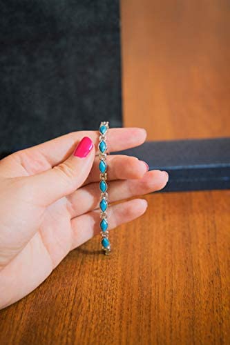 Ladies Magnetic Bracelet for Women Turquoise Blue Gem Stones &amp; Jewellery Gift Box