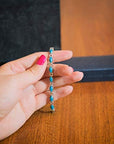 Ladies Magnetic Bracelet for Women Turquoise Blue Gem Stones & Jewellery Gift Box