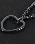 Natural Hematite Beaded Pendant Necklace for Men Women with Jewellery Gift Box