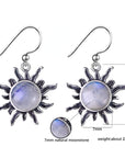 Womens Matching Jewellery Set - 925 Sterling Silver Flaming Sun Pendant Necklace & Earrings for Ladies with Jewellery Gift Box