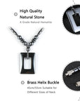 Natural Hematite Beaded Pendant Necklace for Men Women with Jewellery Gift Box