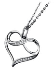 Ladies 925 Sterling Silver Infinity Heart Necklace Set With Cubic Zirconia Stones - Includes 45cm 925 Silver Box Chain and Jewellery Gift Box.