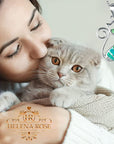 Cute Cat Pendant Necklace & Earrings Matching Set For Women - Ladies Silver Plated Crystal Jewellery with Gift Box